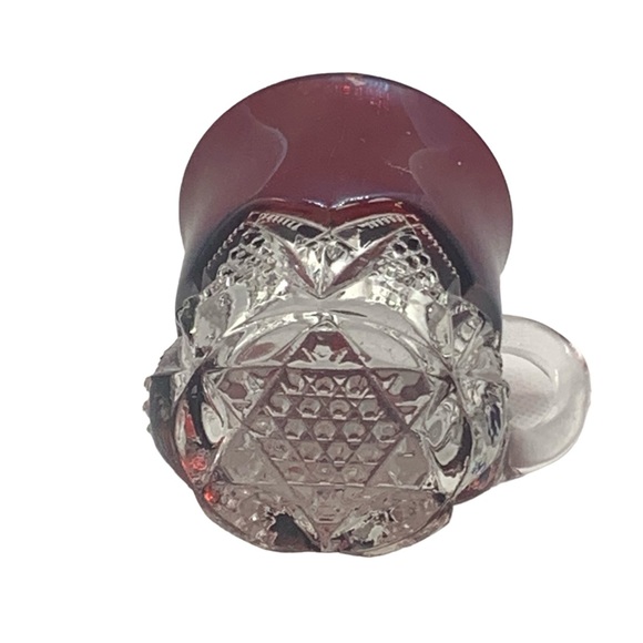 Antique Ruby Red World’s Fair Souvenir Glass Cup Creamer Crystal Base 1903 - Picture 3 of 12